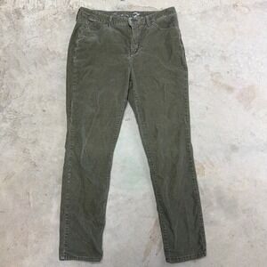 Seven7 Corduroy Pants Olive Green Straight Leg Women's Size 12